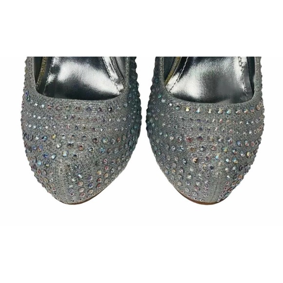Le Miu ELSA Silver Rhinestone Bling Platform Stiletto Heels Wedding Prom Sz 8.5 - Picture 7 of 11